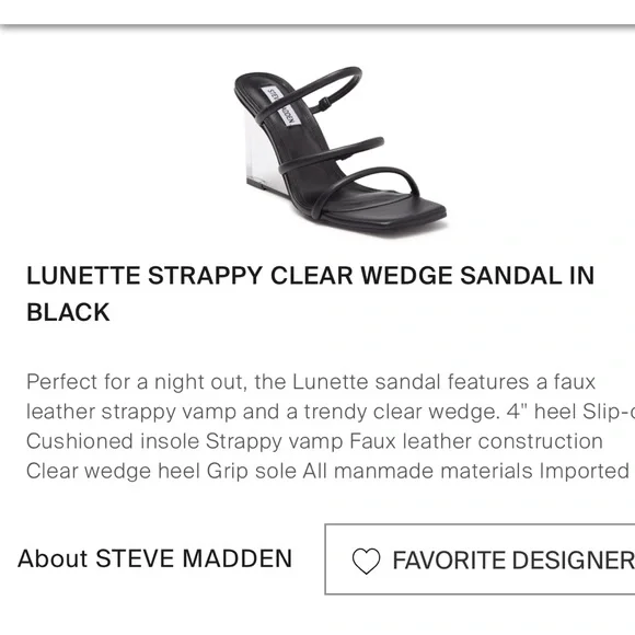 STEVE MADDEN | LUNETTE STRAPPY CLEAR WEDGE - Picture 7 of 7
